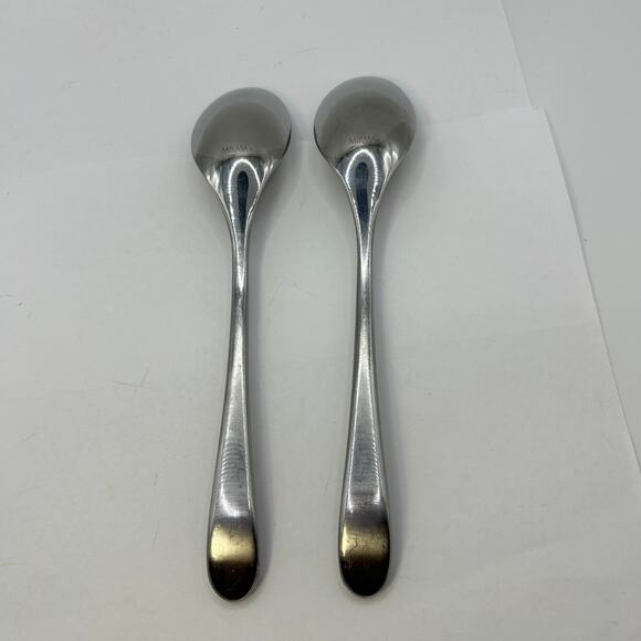 2 Place/Oval Soup Spoon Brynley Satin (Stainless) by Mikasa 8" - Picture 5 of 6